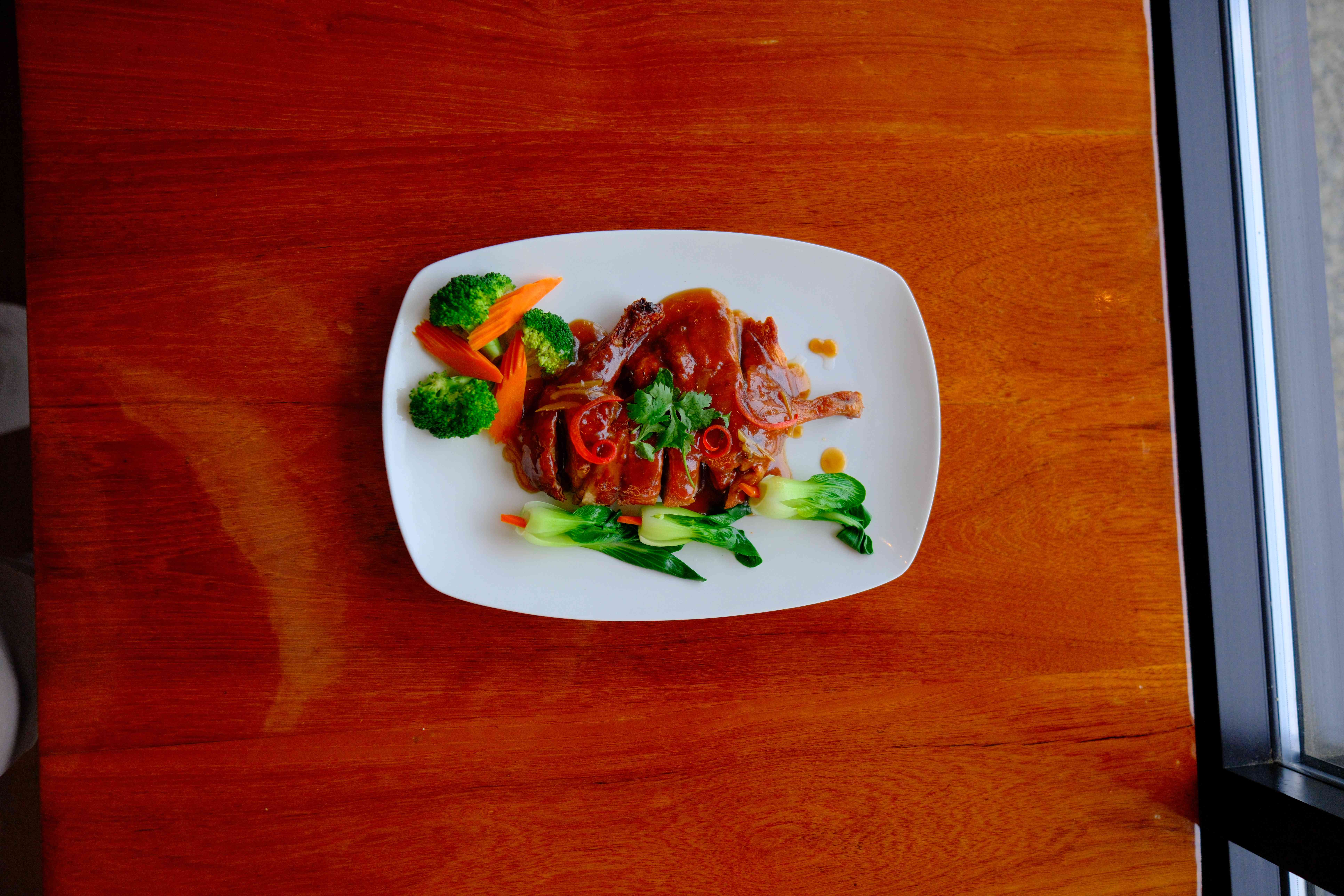 Thai catering trays ready for a Woodinville winery event